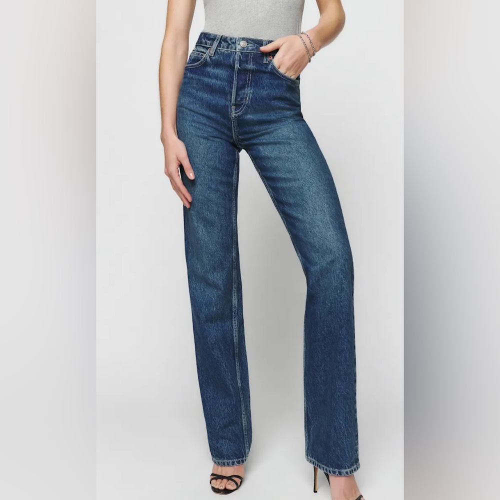 Reformation Cynthia high rise straight jeans